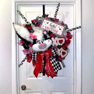 Valentine Skunk Wreath
